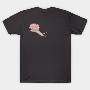 Pink Succulent Snail T-Shirt